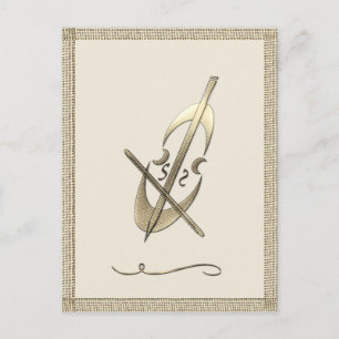 Guld Cello Musik Musiker Vykort