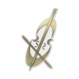 Guld Cello Violin Sticker Klistermärken