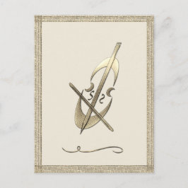 Guld Cellomusik Musiker Vykort