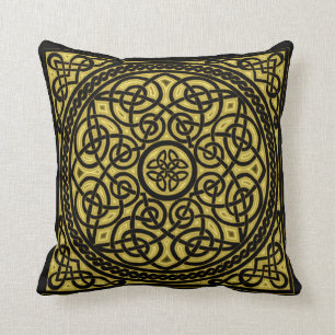 guld- celtic design kudde