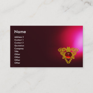 GULD CELTIC HEART JEWEL Red Ruby Gemstone,Burgundy Visitkort