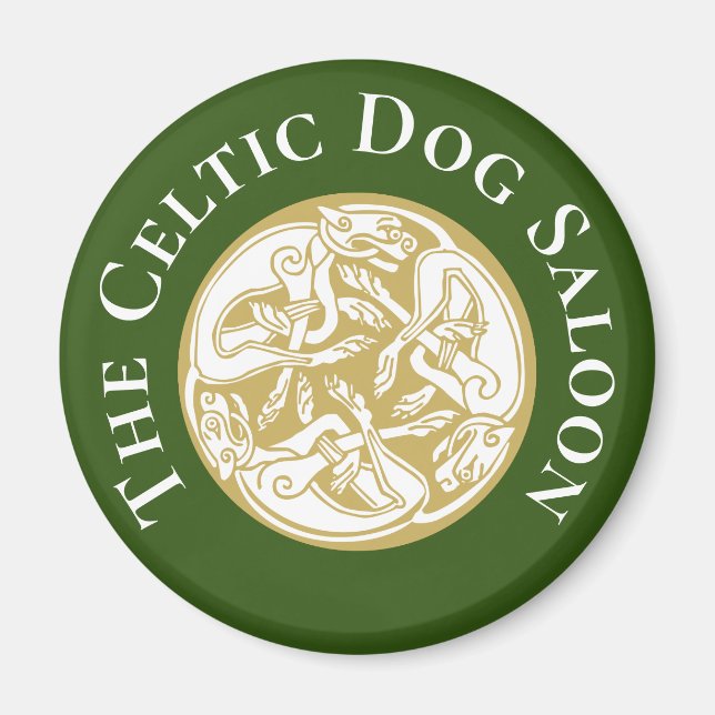 Guld Celtic Hund Trio Anpassningsbar Magnet (Framsidan)
