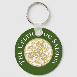 Guld Celtic Hund Trio Anpassningsbar Nyckelring