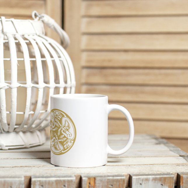 Guld Celtic Hund Trio Kaffemugg (Skapare uppladdad)