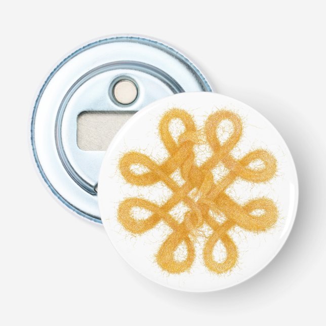 GULD CELTIC KNOT Button Bottenöppnare Flasköppnare (Framsidan)