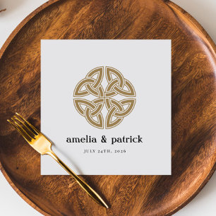 Guld Celtic Knot Irish Bröllop Pappersservett