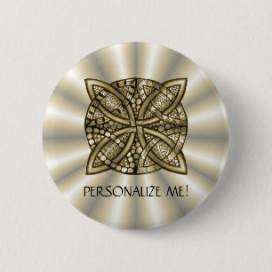 Guld Celtic Knot Original Artistic Design Knapp