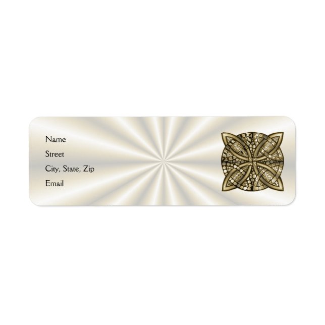 Guld Celtic Knot Original Artistic Design Returadress Etikett (Framsidan)