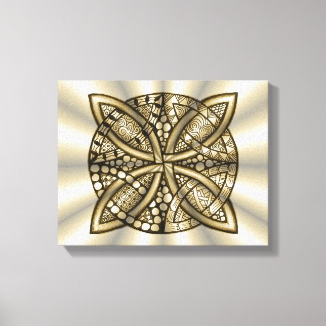 Guld Celtic Knot Original Design Canvastryck (Framsida)