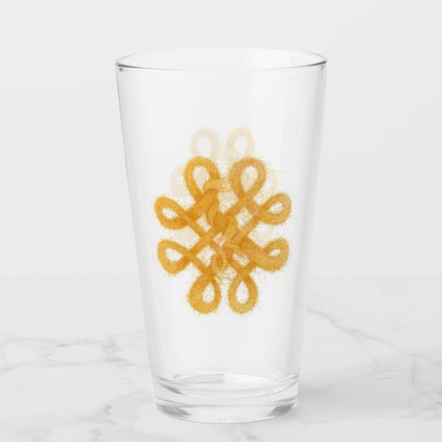 GULD CELTIC KNOT Pint Drinking Glass Glaskopp (Framsida)