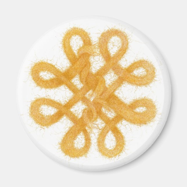 GULD CELTIC KNOT Round Magnet (Framsidan)