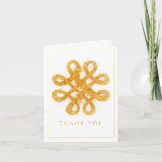 GULD CELTIC KNOT Tack Notecard Kort (Framsida)