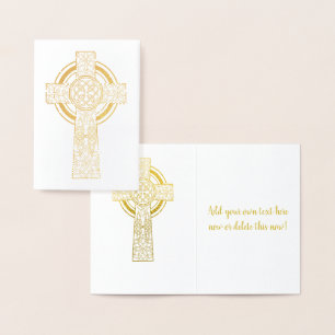Guld Celtic Kor Religiösa Folierat Kort