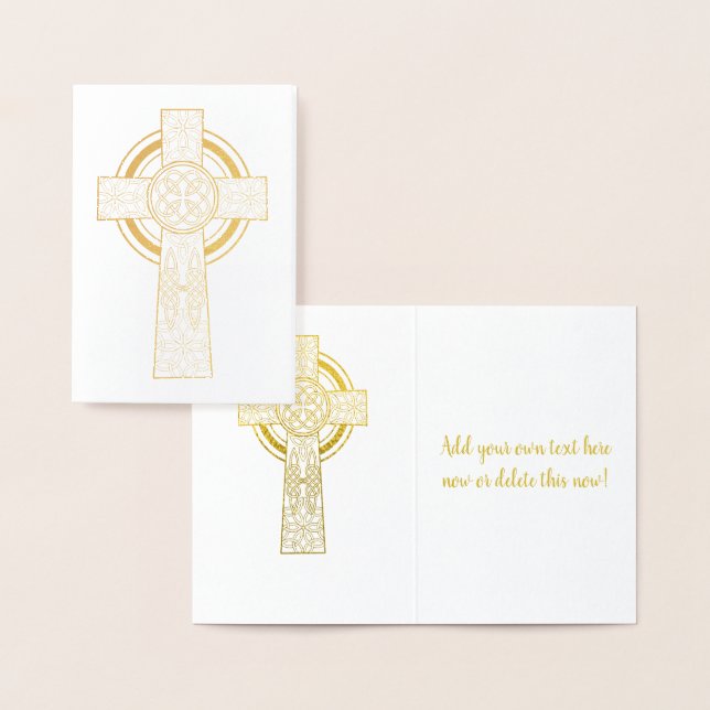 Guld Celtic Kor | Religiösa Folierat Kort (Display)
