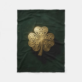 Guld Celtisk Shamrock Grön Sammet Filta Fleecefilt