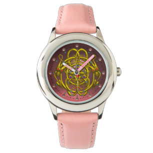 GULD CELTISKA KNOT MED TVÅ DRAGON ARMBANDSUR