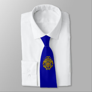 GULD CELTISKA KNOT MED TVÅ DRAGONER Blue Slips