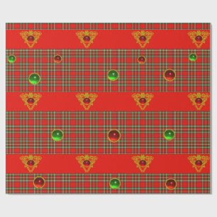 GULD CELTISKT HJÄRTA,GEMS, RED GRÖNT SCOTTISH TART PRESENTPAPPER