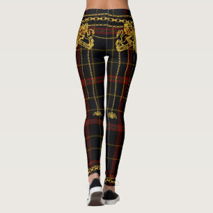 Guld chain Trim Red Black Tartan Play Leggings