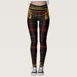 Guld chain Trim Red Black Tartan Play Leggings