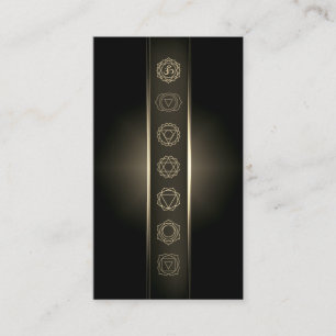 Guld Chakras Meditation Affärskort Visitkort