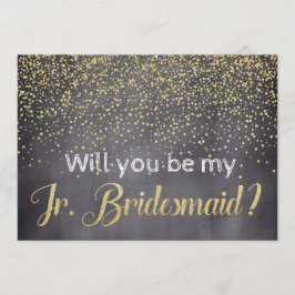 Guld & Chalkboard.. Kommer du att bli min Jr Bride Inbjudningar