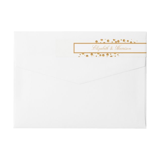 Guld Champagne Bubbles Bröllop Etikettband (Baksidan)