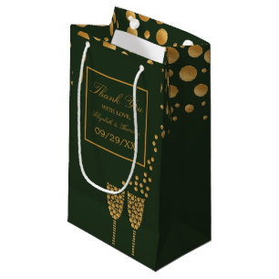 Guld Champagne Bubbles, Grönt och Guld Bröllop