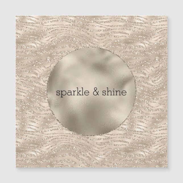 Guld Champagne Glitter Zebra tryck glam (Framsida)