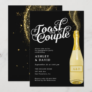 Guld Champagne   Toast   Inbjudan till förlovnings