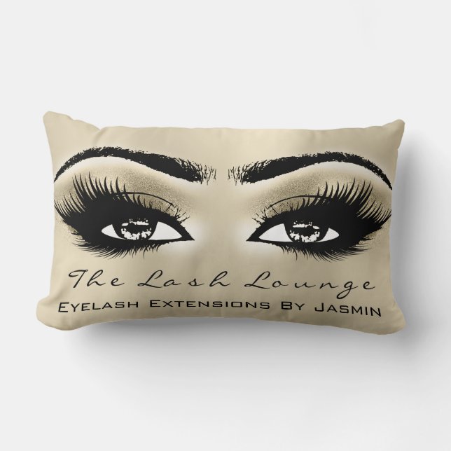 Guld Champaigne Makeup Öga Lash Beauty Lumbarkudde (Framsida)