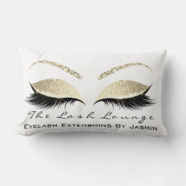 Guld Champaigne Makeup Öga Lash White Lumbarkudde