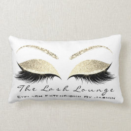Guld Champaigne Makeup Öga Lash White Lumbarkudde