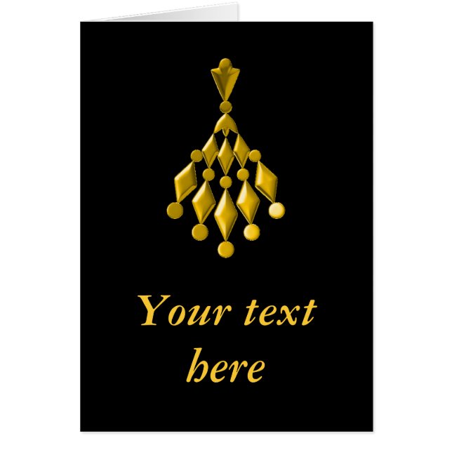Guld chandelier hälsningskort (Framsidan)