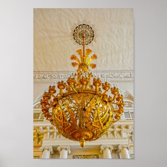 Guld Chandelier, Hermitage Museum, Ryssland Poster (Framsidan)