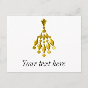 Guld chandelier vykort