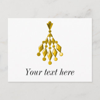 Guld chandelier vykort