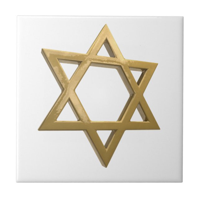 guld chanukkah-stjärnan av davande kakelplatta (Framsidan)