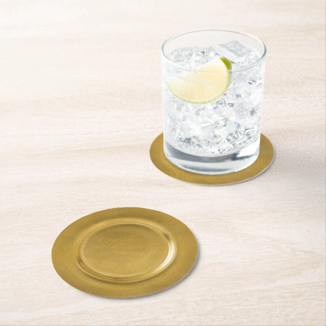 Guld Charger Underlägg Papper Rund (Insitu)