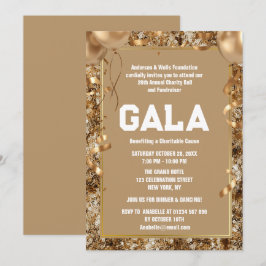 Guld Charity Boll Corporate Fundising Party Inbjudningar