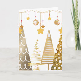 Guld Charms Träd, Baubles & Dekorations Helgkort