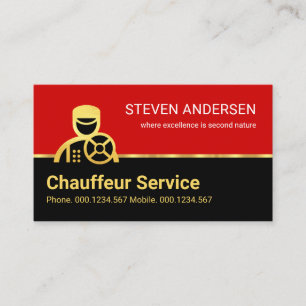 Guld chauffeur Driver Taxi Cab Visitkort