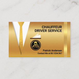 Guld Chauffeur Kostym Driving Visitkort