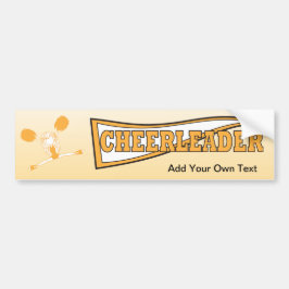 Guld CheerLeader Girl Silhouette Bildekal