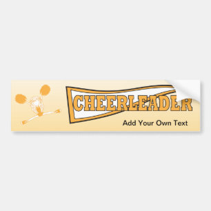 Guld CheerLeader Girl Silhouette Bildekal