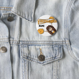 Guld Cheerledare Cute Girl | Anpassa Knapp