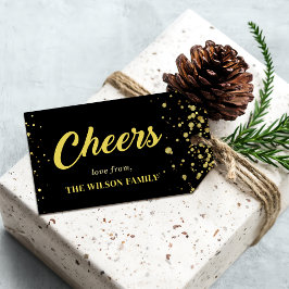 Guld Cheers nya Helgdag-Märkre för familjen Presentetikett