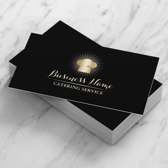 Guld Chef Hat Personal Chef Catering Service Visitkort (Skapare uppladdad)