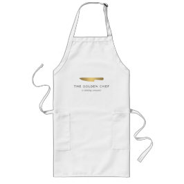 Guld Chef's Knivar Logotyp Catering Restaurant Långt Förkläde