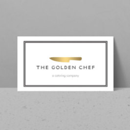 Guld Chef's Knivar Logotyp för Catering, Restauran Visitkort